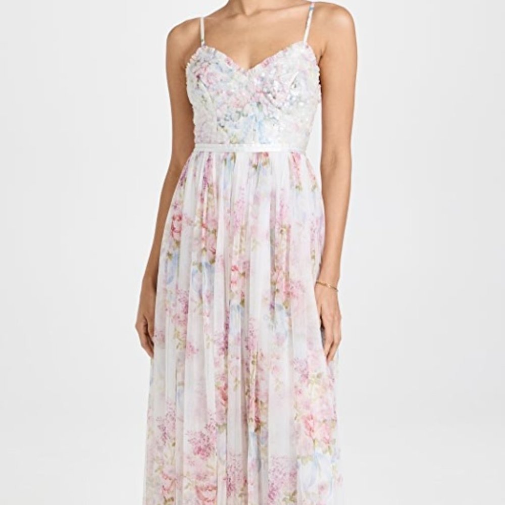 Needle & Thread Floral Wonder Bodice Cami Ankle Gown NWT